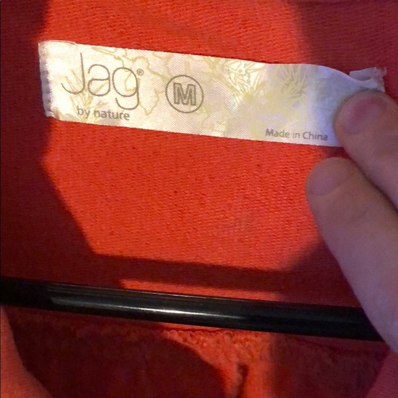 Tangerine zip up sweatshirt, no hood. - Picture 2 of 2